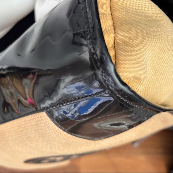 Tory Burch Ella Straw Rafia & Black Patent Trim Tote in VGUC - Picture 9 of 16